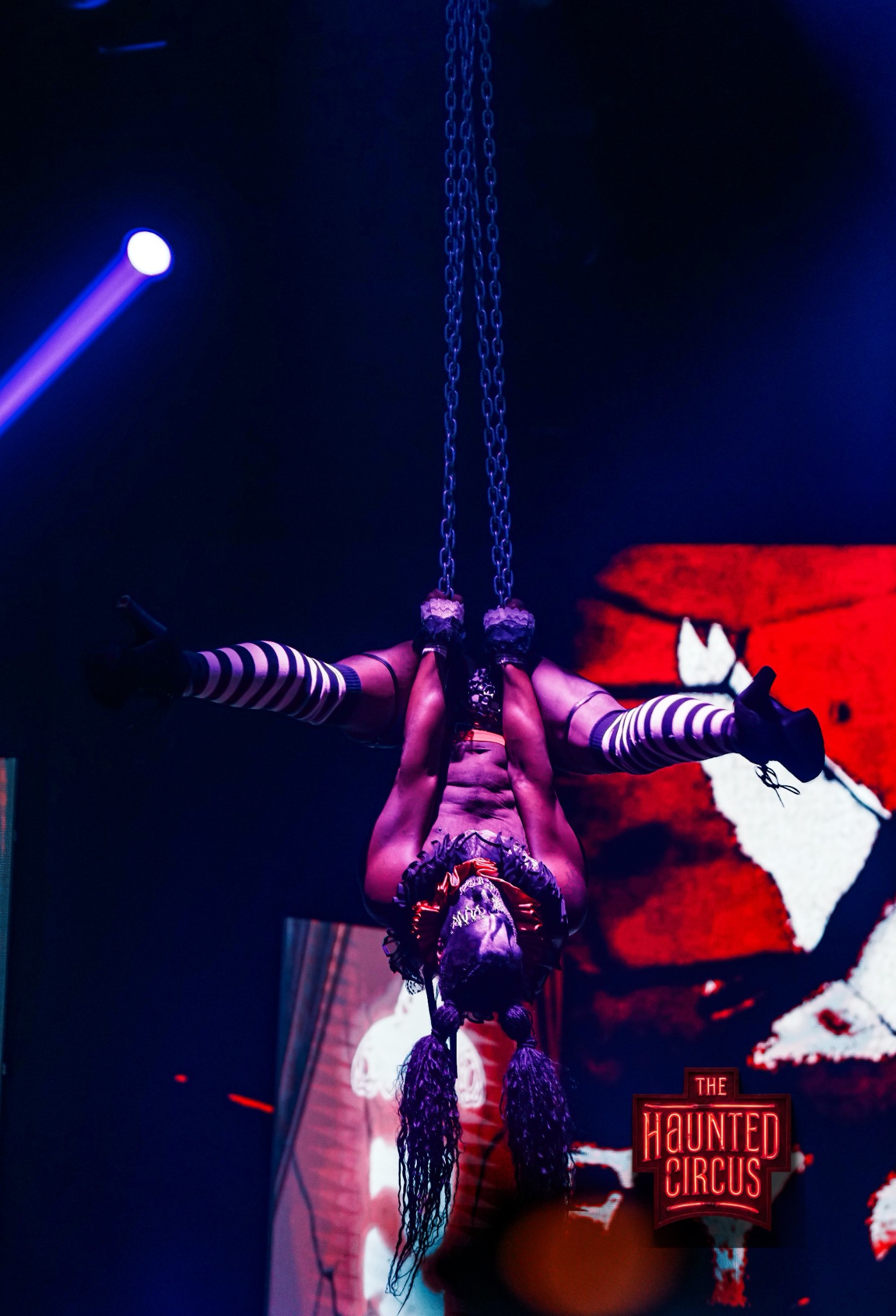 Aerial performer at The Haunted Festival in New York City